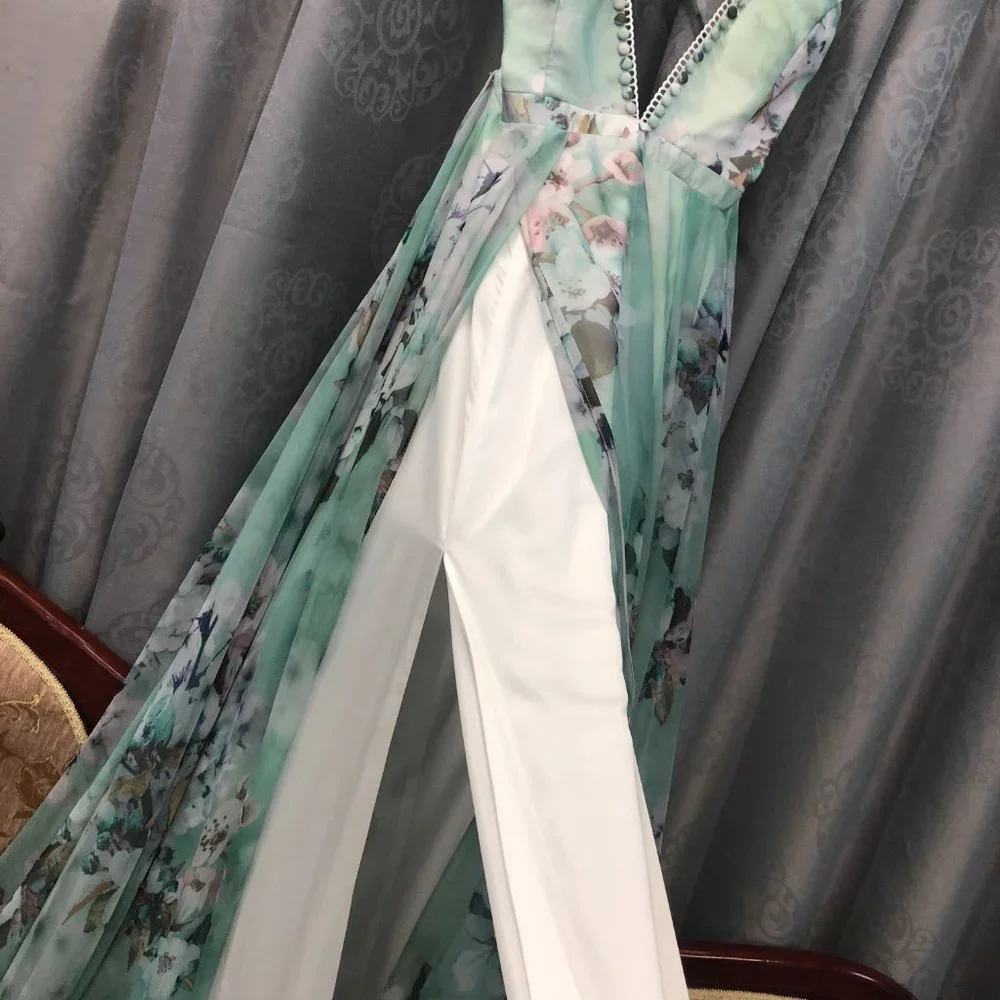 Alyce Sleek Sexy Prom Dress, BACKLESS Size 14, Aline Leg Slit Bridesmaid Formal - Picture 7 of 15